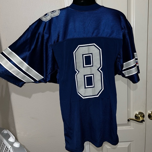 Troy Aikman Dallas Cowboys NFL Russell Athletic Vintage Jersey Blue Silver - Picture 11 of 11